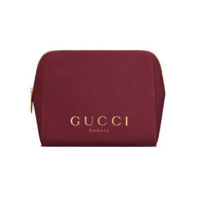 کیف آرایشی کتان زرشکی گوچی بیوتی _ Gucci Beauty Burgundy Cotton Cosmetic Pouch
